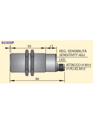 Sensor capacitivo M30 - SC30-SP-C20-PNP-NO+NC-H - #C30000017