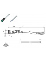 Conector macho montável M8 reto 3 pin PG7 - #183715