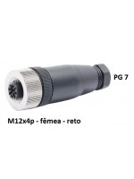 Conector fêmea montável M12 reto 4 pin PG7 - #1430006