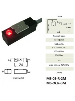 Sensor Magnético MS-03-R-2M