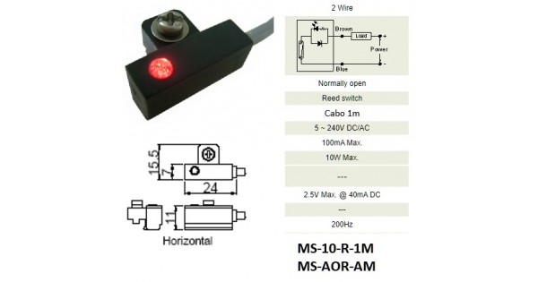 Sensor Magnético MS-10-R-1M