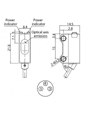 Sensor Fotoeltrico Barreira - MS - PST-TM2DR-F3 - Emissor - #820120