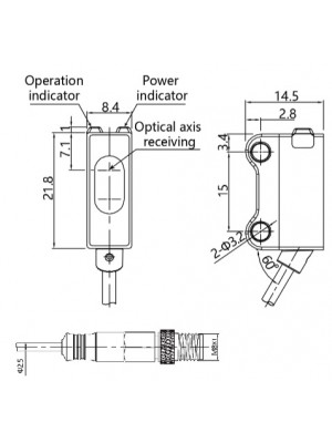 Sensor Fotoeletrico Barreira - MS - PST-TM2DPOR-F3 - receptor - #820121