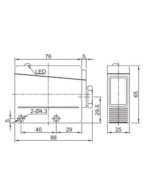 Sensor fotoelétrico reflexivo - MS-PTL-DM5SKT3-D - #820098