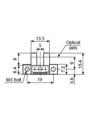 Sensor fotoelétrico, micro U-shape, MS-BS5-L2M COM CABO/CONECTOR