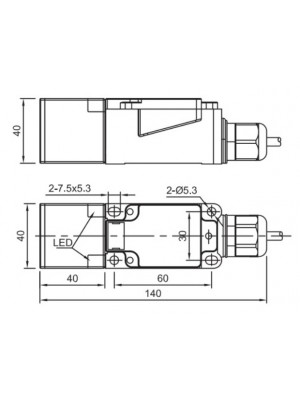 Sensor Indutivo Retangular - MS-LE40XZSF20DPRY-D - #820102