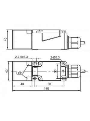 Sensor Indutivo Retangular - MS-LE40XZSN15LIUM-D - #820118