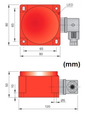 Sensor Indutivo Retangular - MS-SIQ80-CE50-PNP-NO-NC-K - #SIP000116