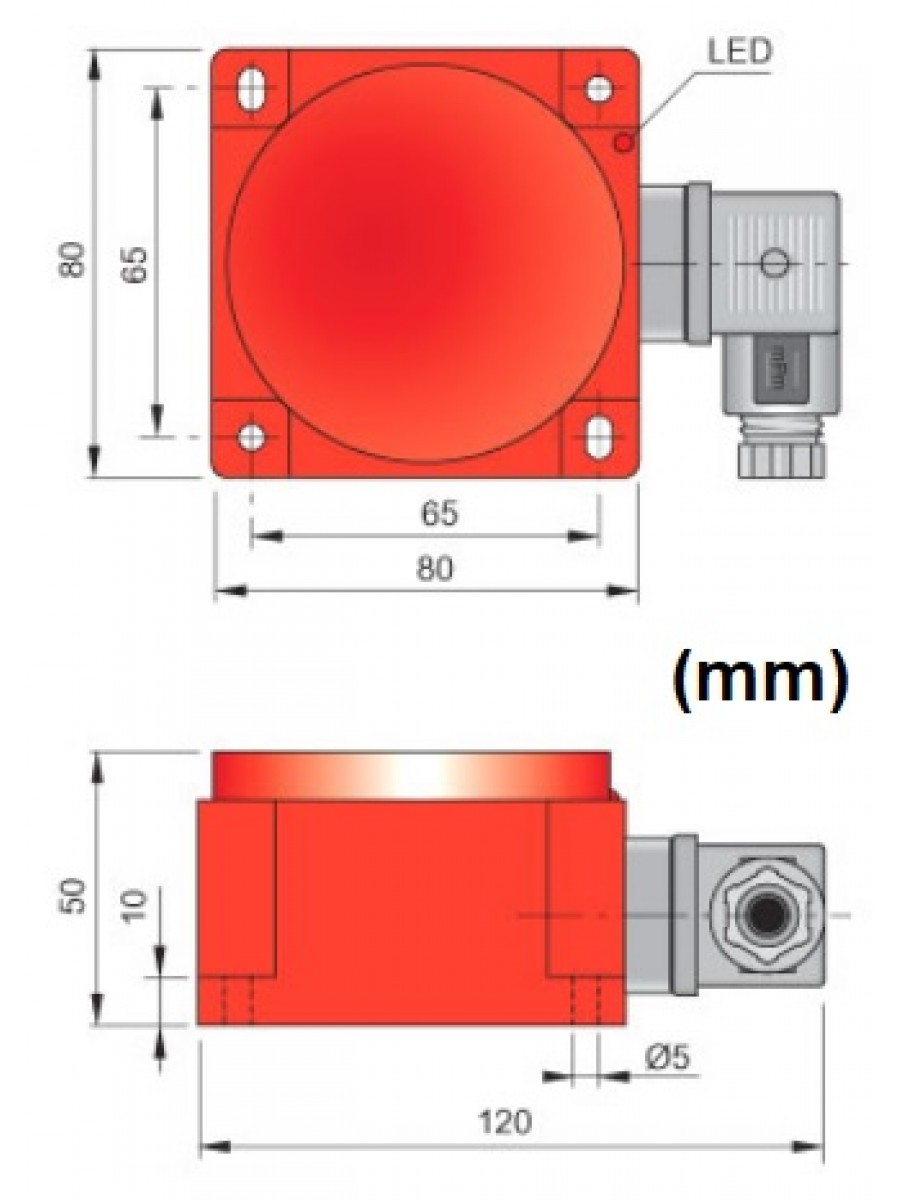 Sensor Indutivo Retangular - MS-SIQ80-CE50-PNP-NO-NC-K - #SIP000116