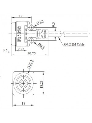 Sensor indutivo mini square #3456-PN-05-NP