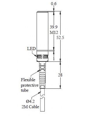 Sensor indutivo tubular M12 MS-PSC-1203-P