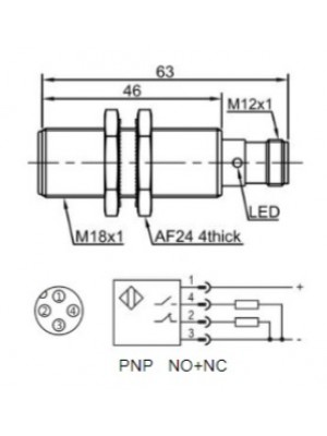 Sensor indutivo - MS-LR18XBF05DNR-E2 - #820119