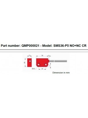 Sensor Magnético Safety #QMP000021 SMS36-P5 NO+NC CR
