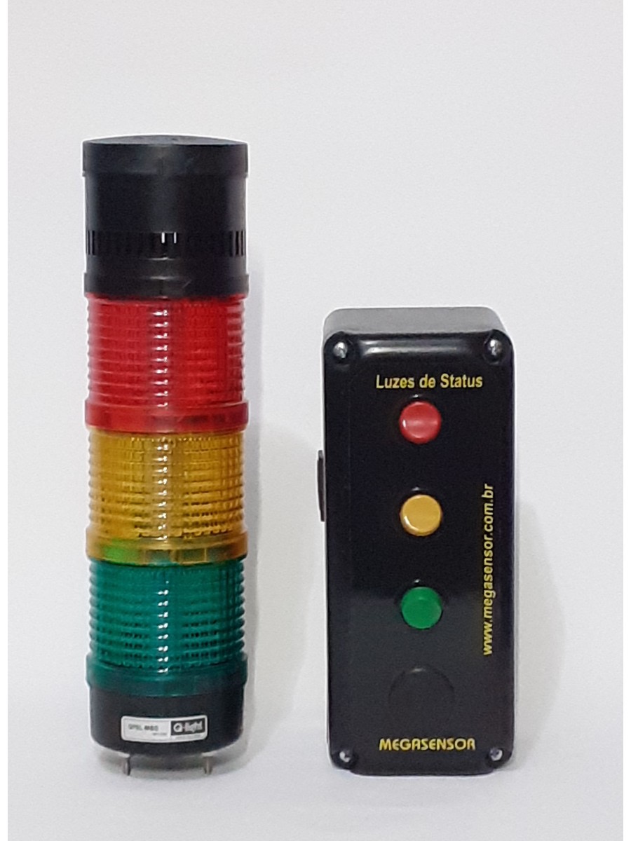 Andon 04 botões #1008 - MS-CB-4-04-RYGBM1 (com a Torre)