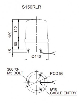 Sinaleiro LED rotativo - MS - S150RLR-220-R #105314